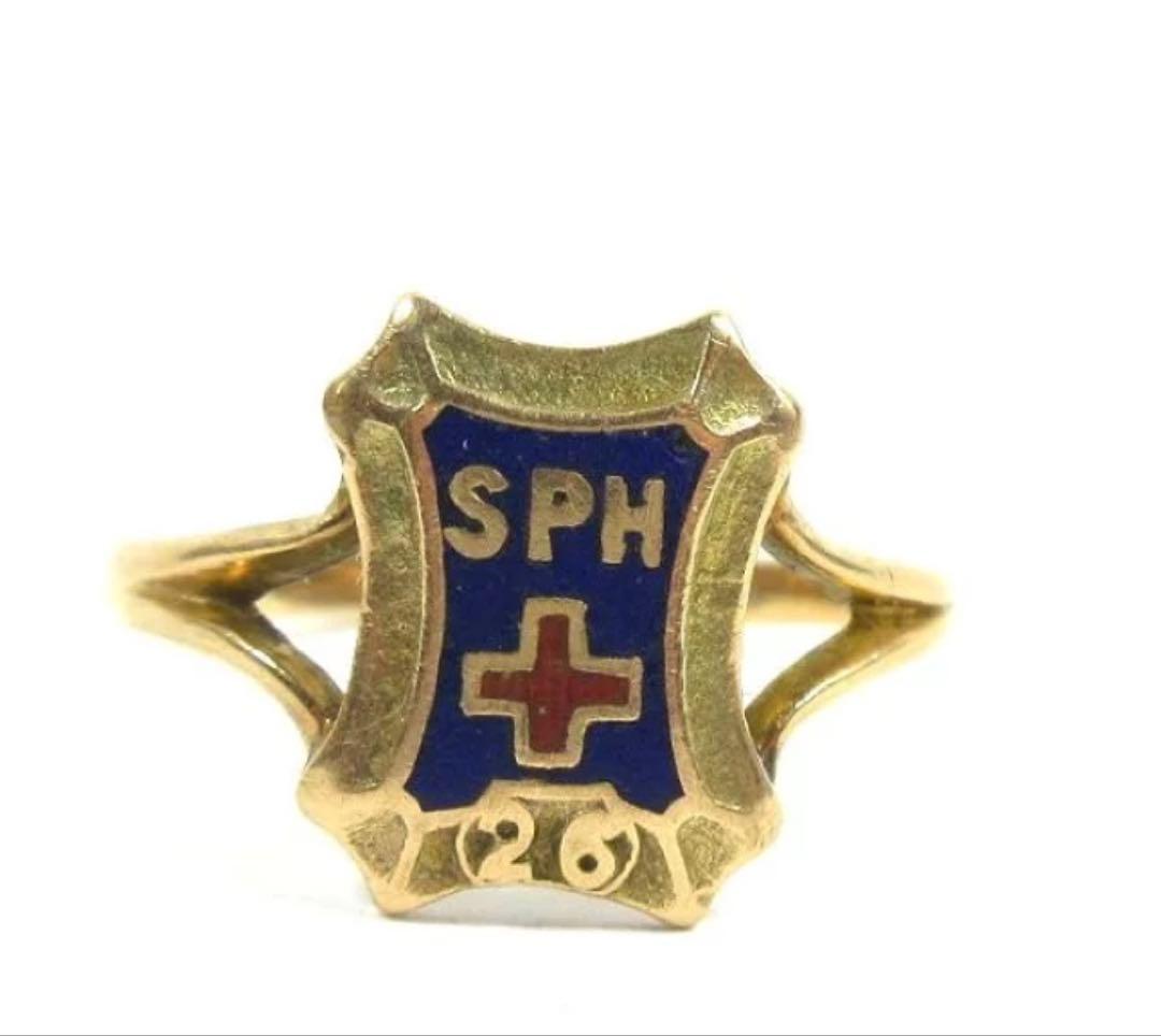 カナダ製26sBIRKS社アSPHカレッジリング指輪10金無垢10Kゴールド