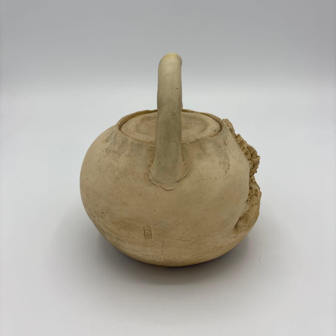 二六焼　佐々木二六　山水彫　急須