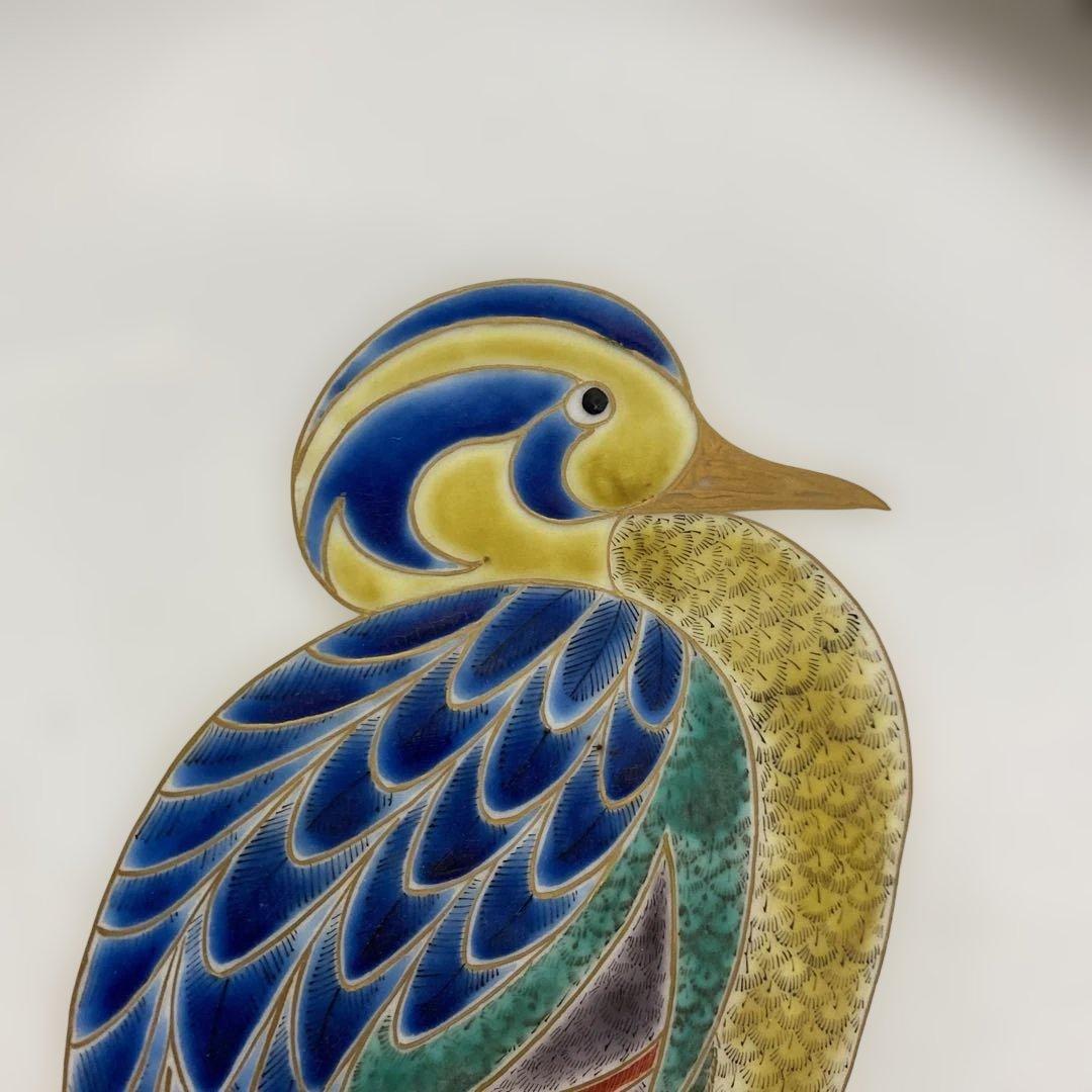 金彩鳥紋　平鉢　九谷　北山雲平氏作　37㎝　共箱入