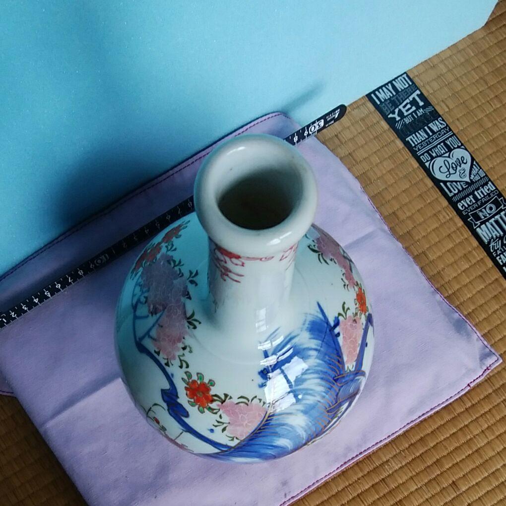 伊万里色絵秞裏紅徳利 太治窯製