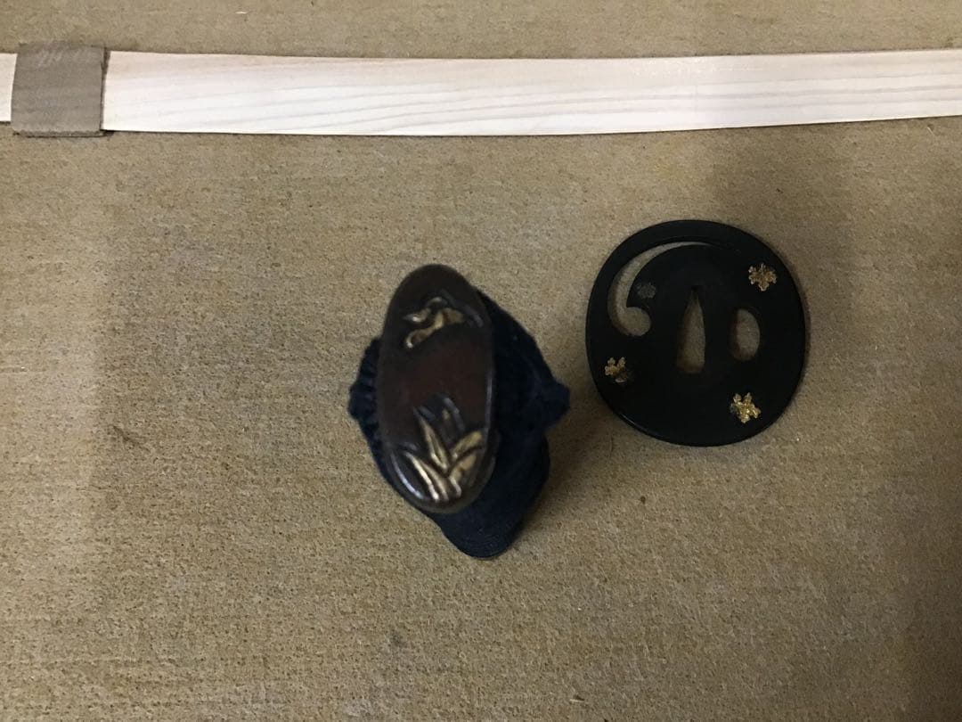 古い柄　鐔　繋ぎの竹光　三点
