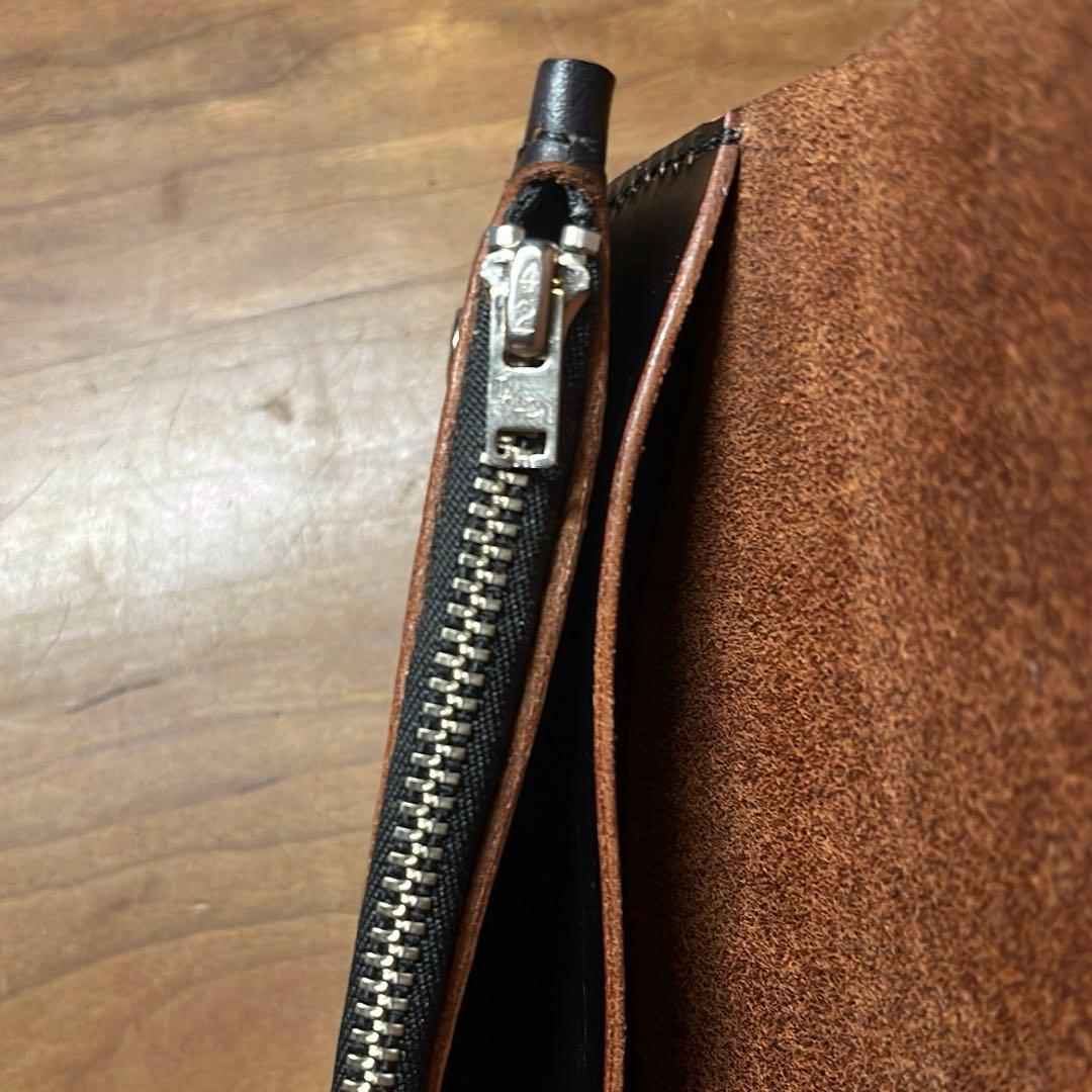 茶芯ハンドメイドトラッカーウォレット タロンジップ ウォレットチェーンセット