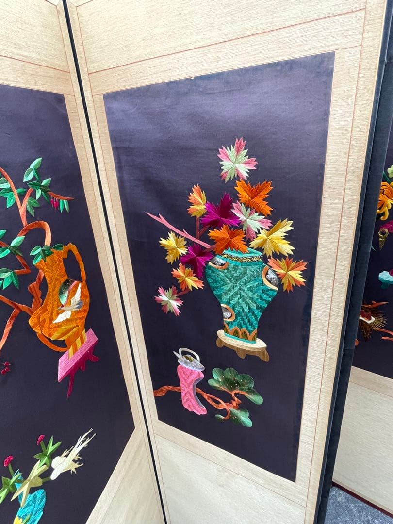 稀少/旧家/時代物/当時物/古美術/屏風/紙本/8曲/古民家/①