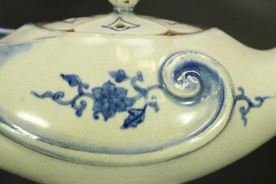 古清水 粟田焼 仁清写 鳳凰 香炉 25cmx11cm(LC639)