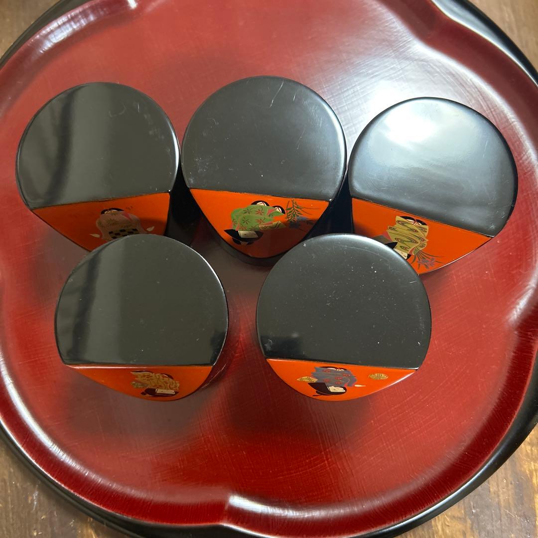 輪島塗　輪島漆器　大雅堂　摂田照彦　ぐい呑　童蒔絵　高級漆器　未使用希少品