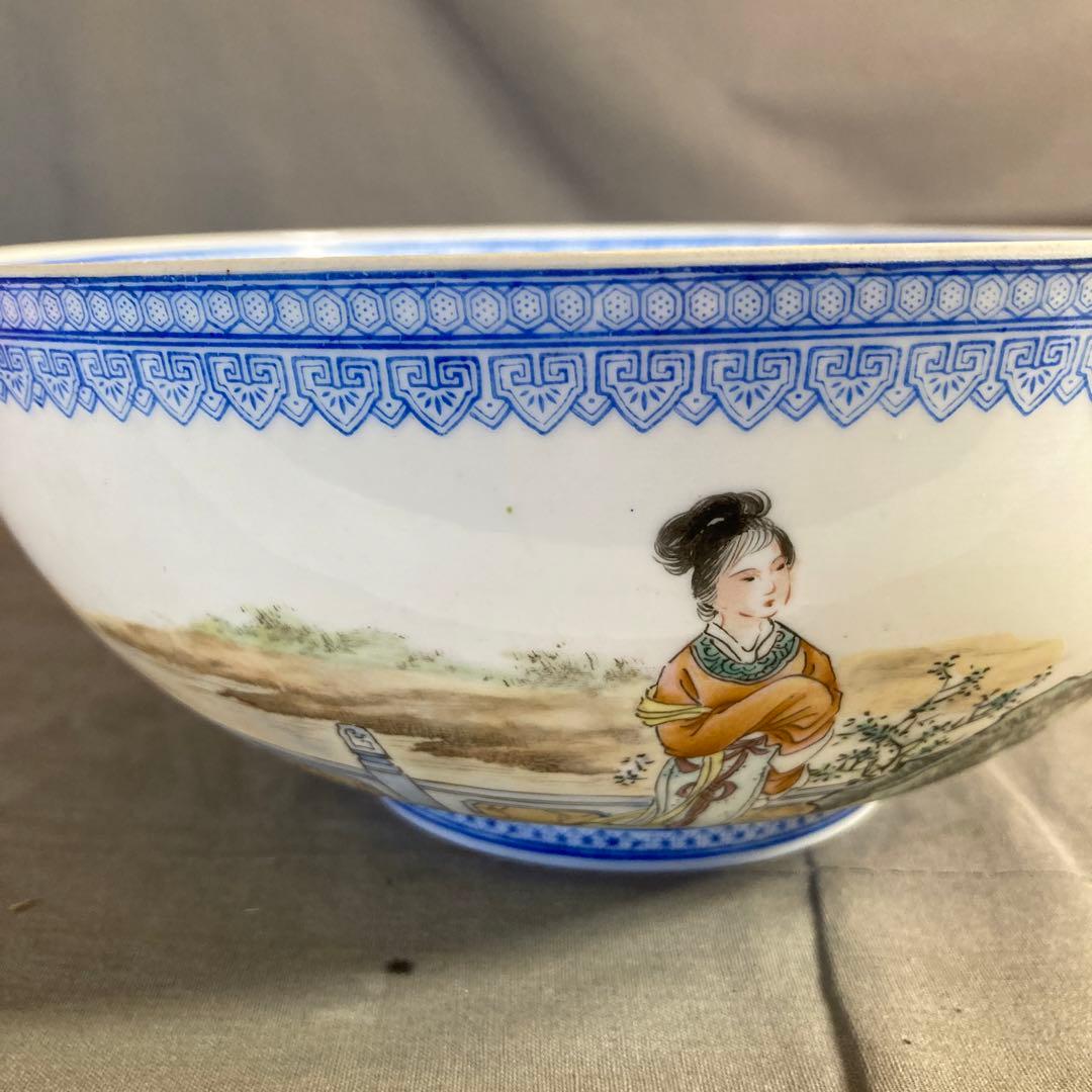 【景徳鎮製】景徳鎮の伝統　中国の名窯　乾隆年製　錦宮廷女官図　極薄胎　大鉢