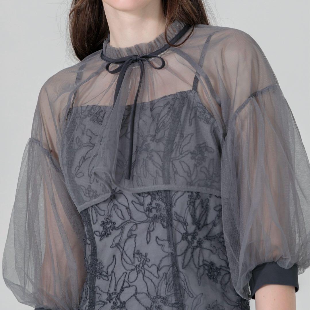 Leja リボンシアーボレロレースマーメイドワンピースドレス