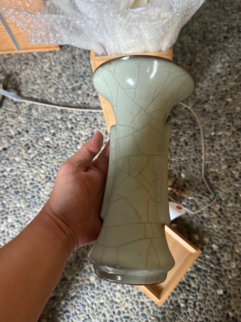 ‼️最後の値段‼️リサイクルFORT‼️9/13唐物買取11‼️北宋官窯青磁双耳瓶‼️箱入