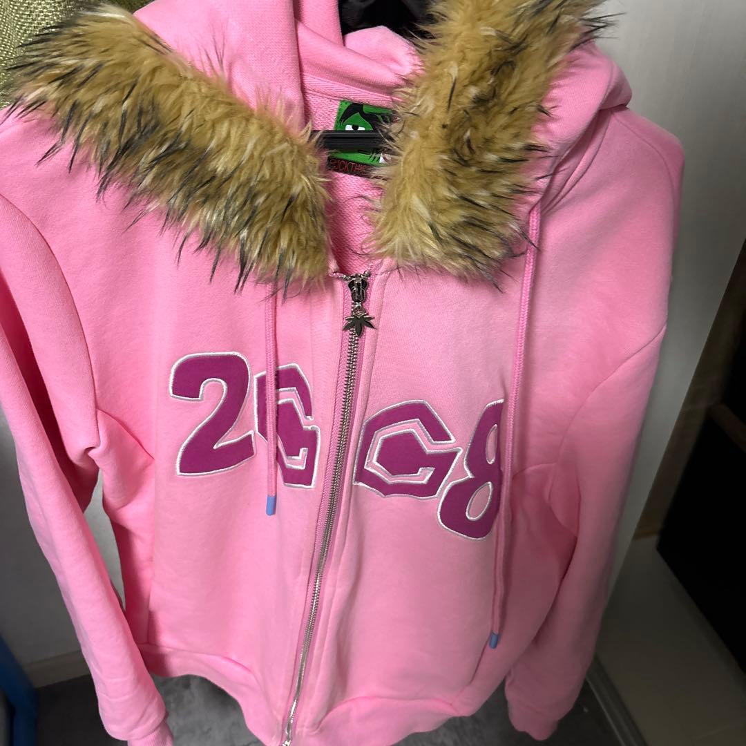 fuckthisindustry ピンクファーパーカー