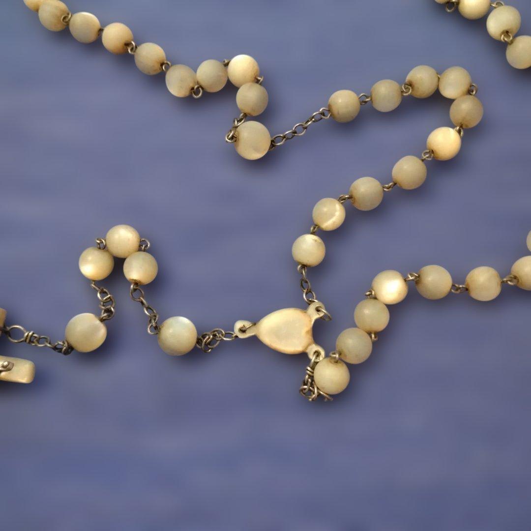 お値下げ　アンティーク　ロザリオ　マザーオブパール　フランス