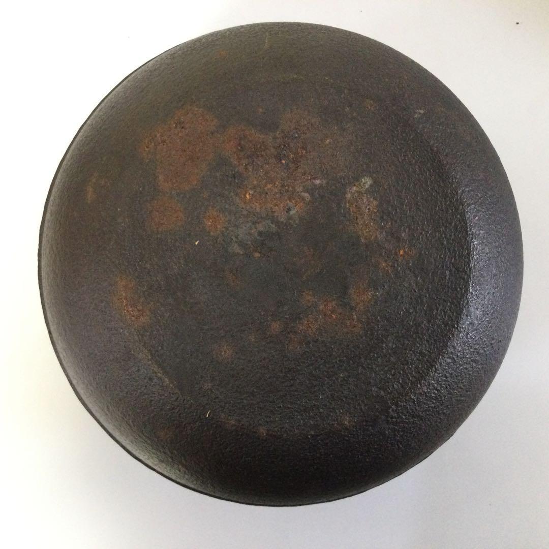 山水地紋真形釜 茶釜 風炉釜 橋本辰敏作 銅蓋釜環付 茶道具 供箱 L309