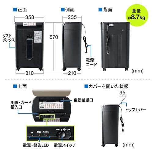 業務用シュレッダー 自動給紙110枚 マイクロカット　EZ4-PSD061