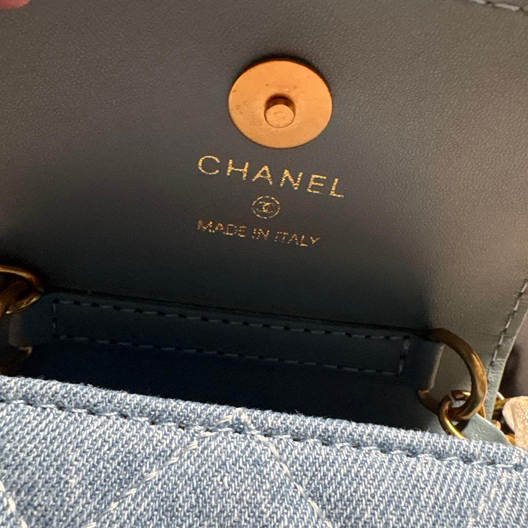 価格変更　CHANEL シャネルノベルティ　デニム　チェーンバッグ
