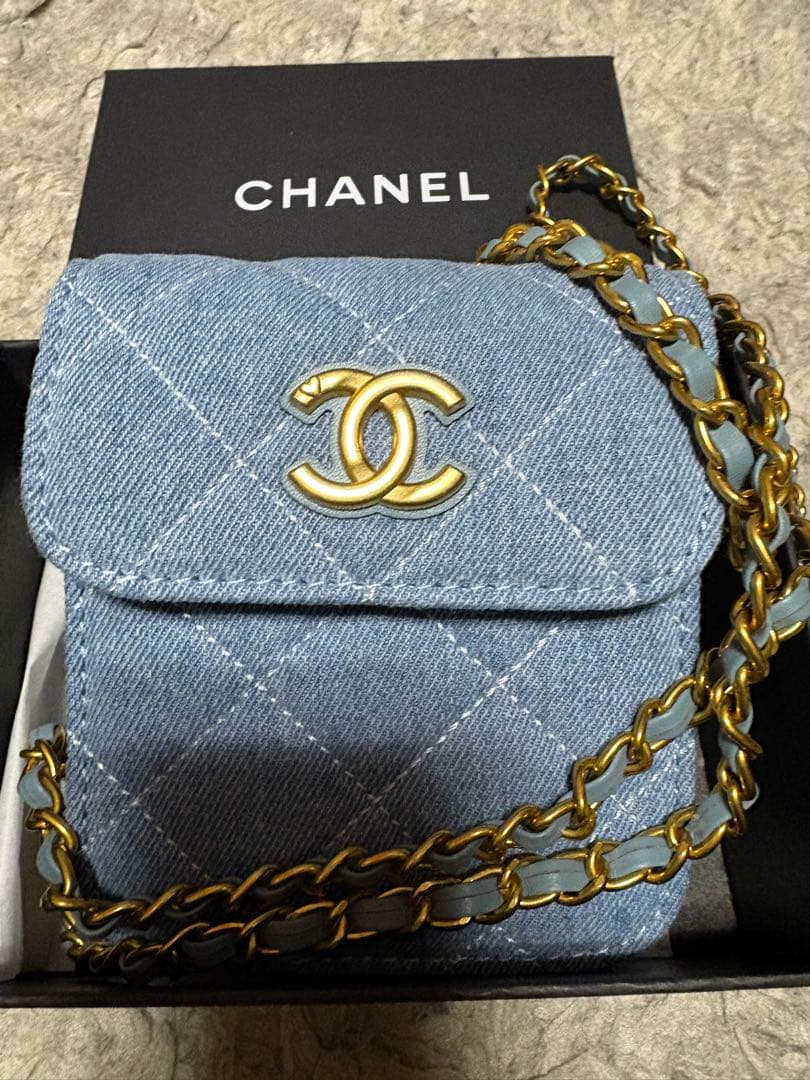 価格変更　CHANEL シャネルノベルティ　デニム　チェーンバッグ