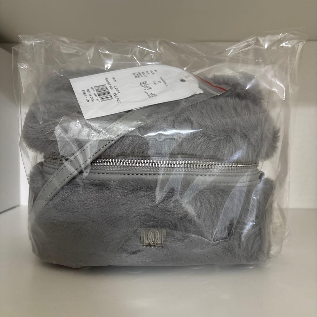 Darich ダーリッチ フェイクファーショルダーミニバッグ　バニティ　グレー