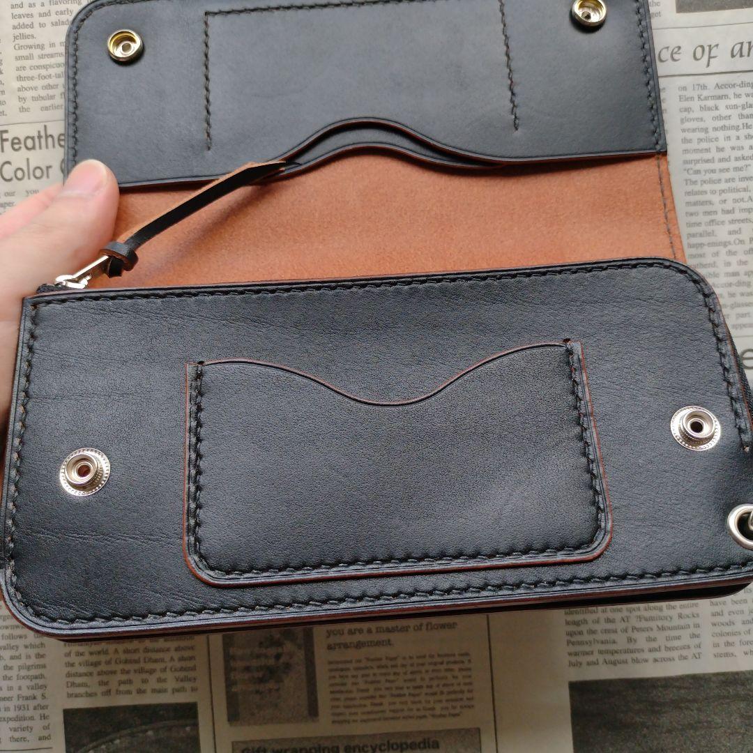 茶芯　2.5層　ロングトラッカー　ウォレット　栃木レザー