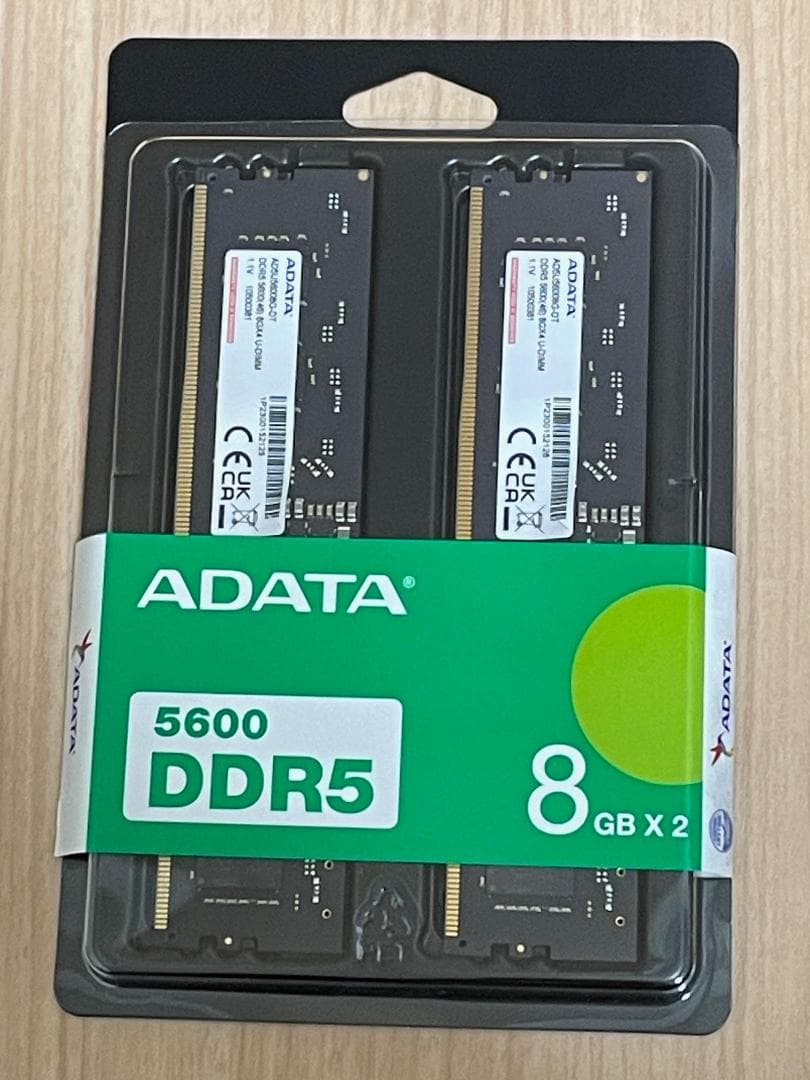 ADATA 5600 DDR5 メモリ 8GB x 2