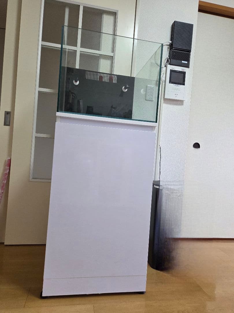 オーバーフロー水槽 透明ガラス 上部フィルター付き