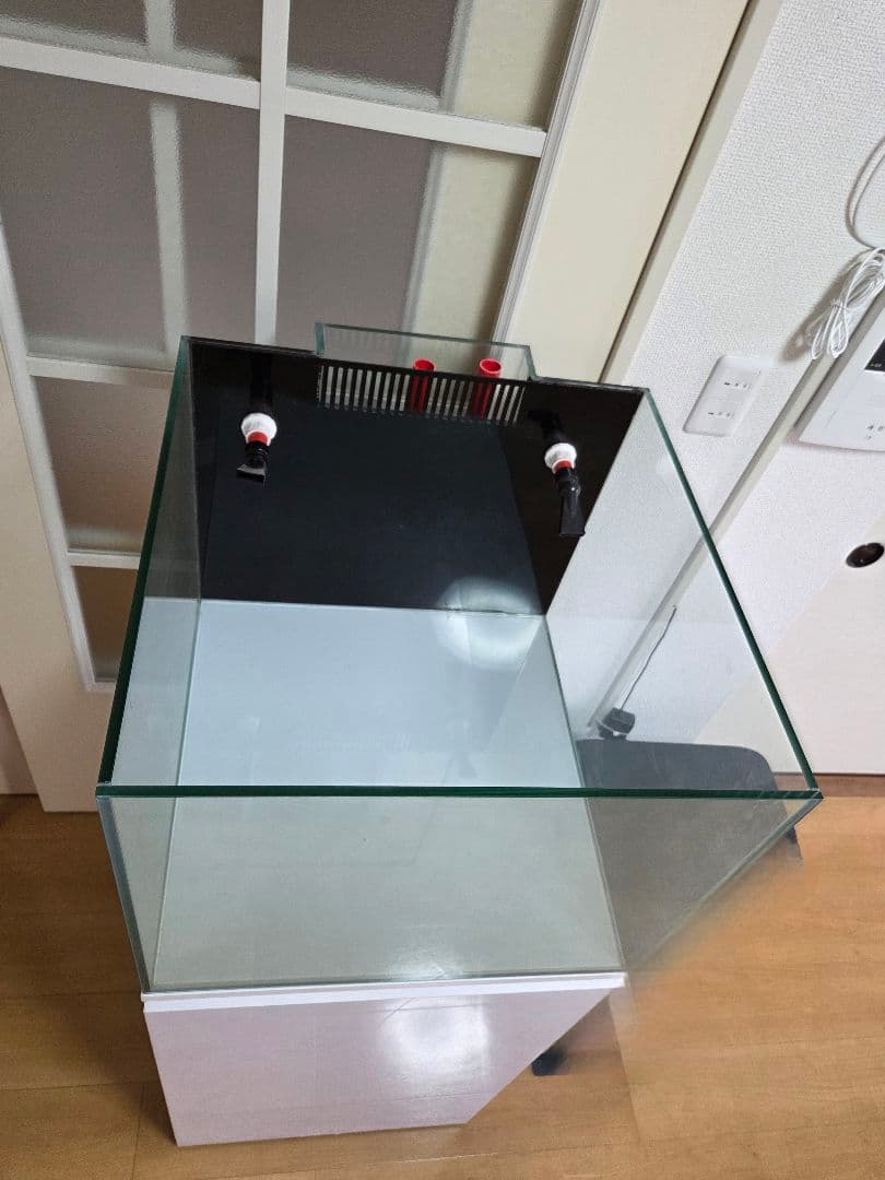 オーバーフロー水槽 透明ガラス 上部フィルター付き