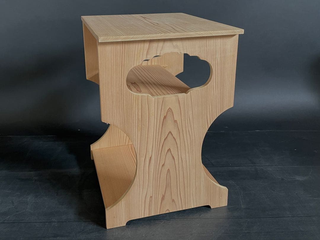 【美品】「母」裏千家 玄々斎好 杉棚 玄々棚 紙箱 茶道具 （121F①）