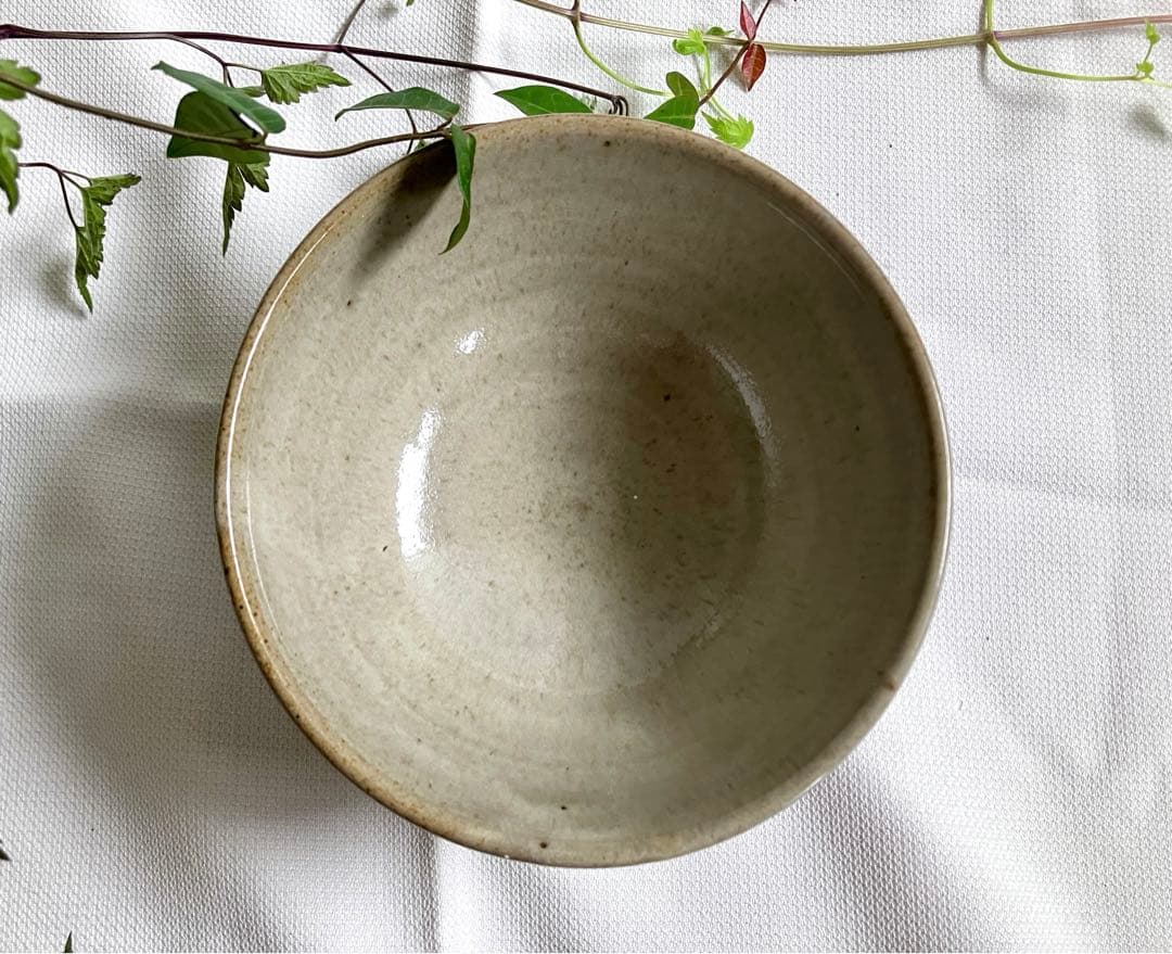 ✅お茶道/茶器/抹茶椀/側面は素焼き見込みにのみ釉薬/美品