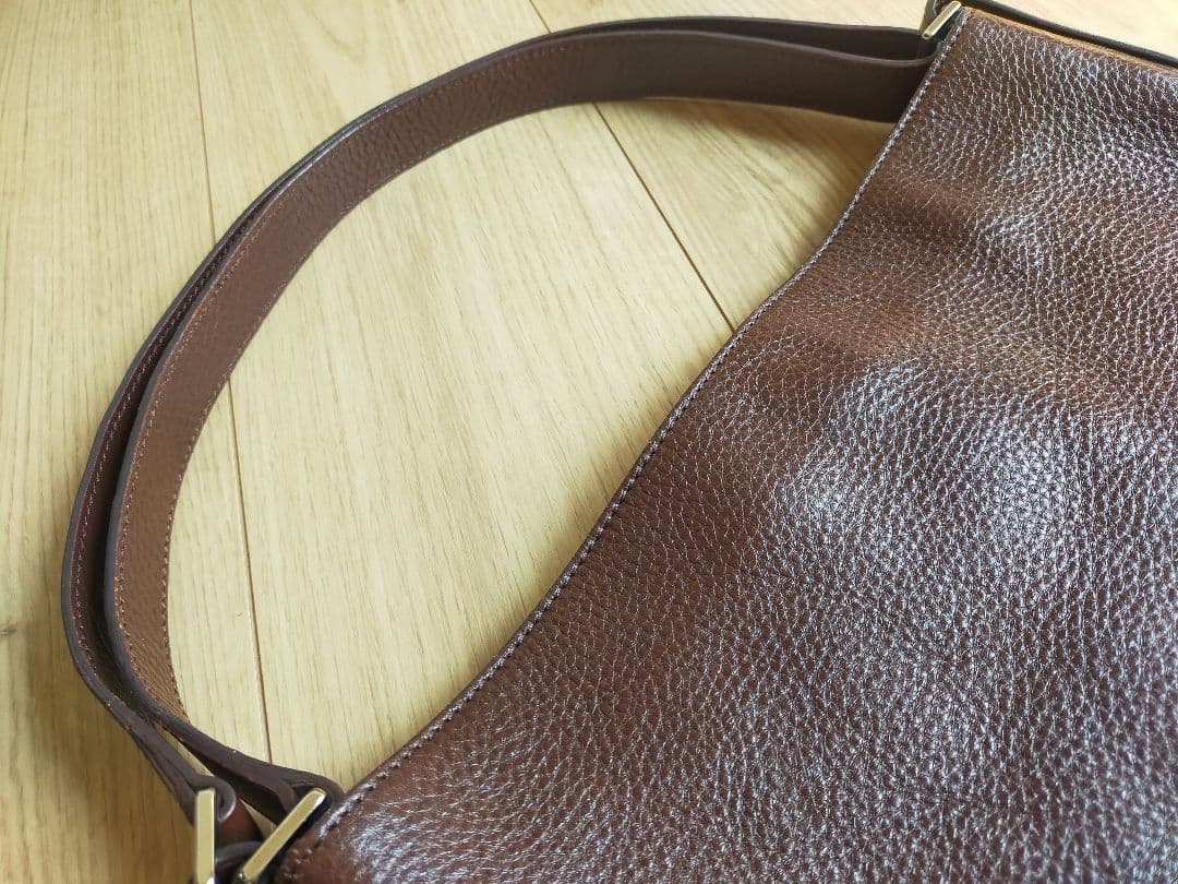 美品HIROFU ヒロフ　ワンショルダー　レザーバッグブラウン系