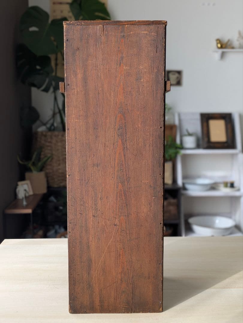 木製　什器　アンティーク　レトロ　食器棚　仕切り棚　収納棚　ラック