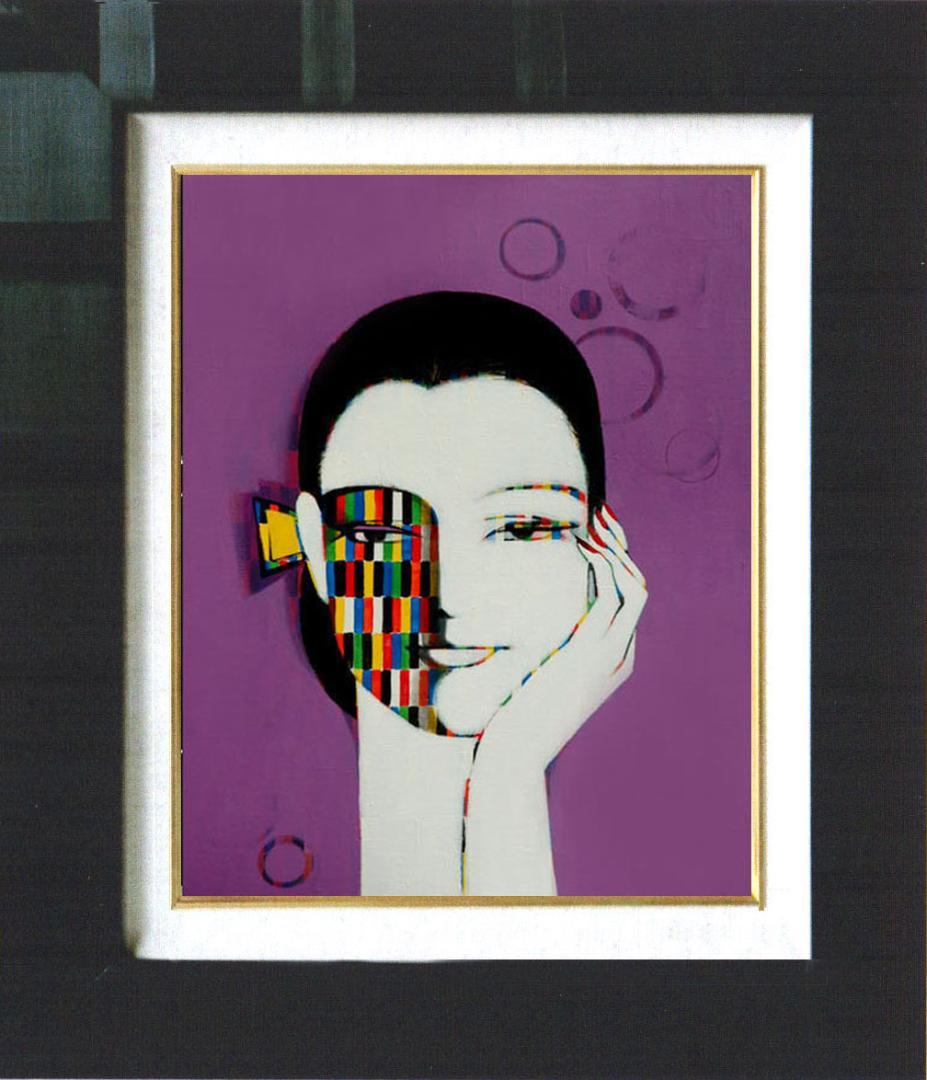 油絵 菅家令子 絵 絵画 インテリア F6-082211 人物 女性