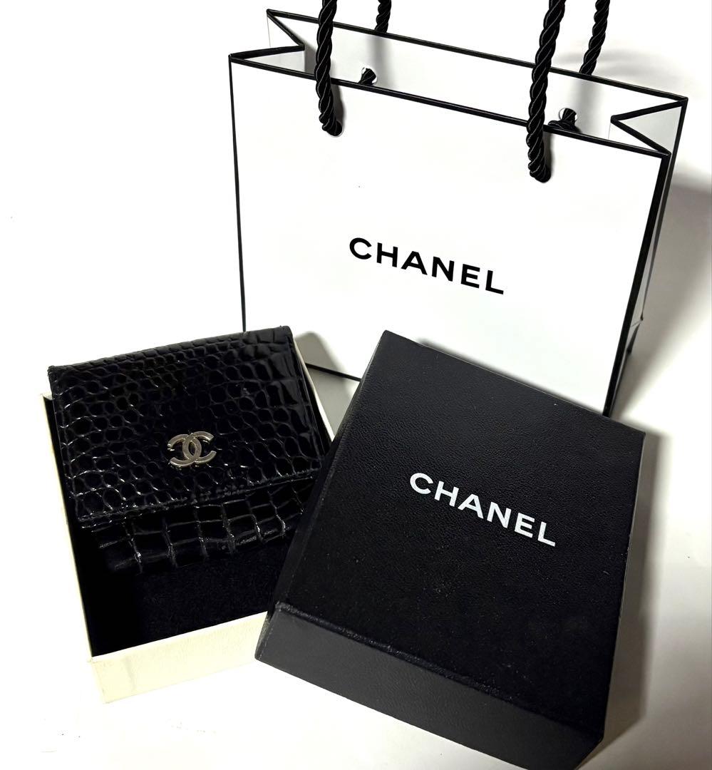 CHANELシャネル☆ケース クロコダイル☆保管ケース&ミニショッパー