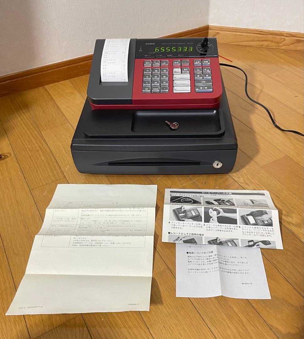 【美品/1ヶ月保証付き】カシオレジスター SE-S10 人気コンパクト レッド