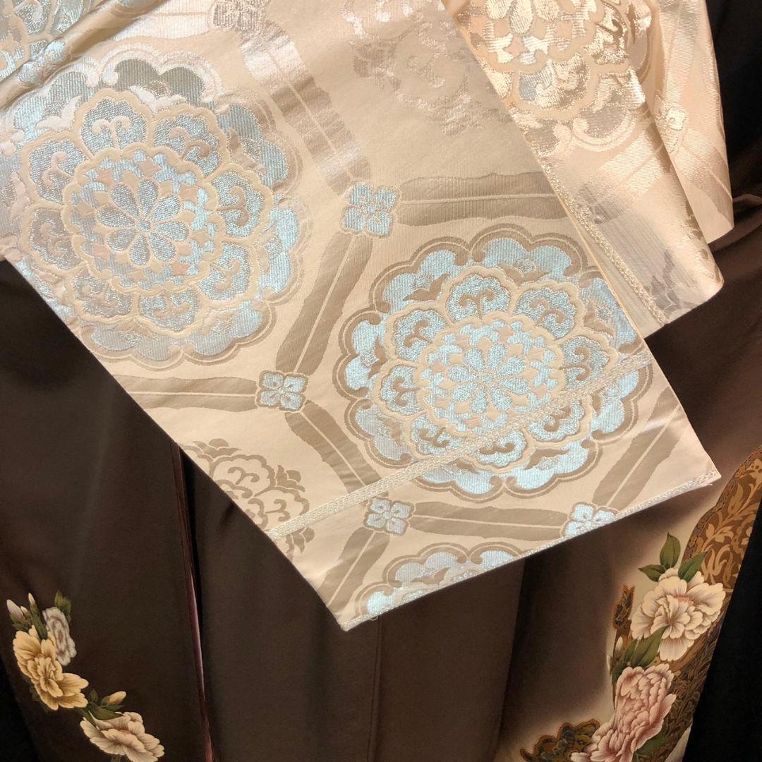 振袖フルセット(8点)・作家物・落款入り・更紗牡丹・高級縮緬・モダン・逸品