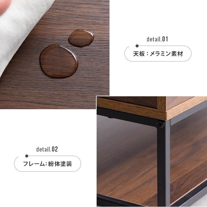 【幅80cm】昇降式テーブル 小さめ 昇降テーブル コンパクト【ブラウン】