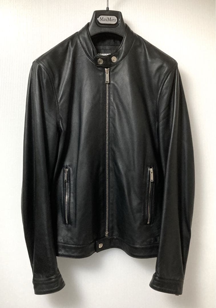 DSQUARED2 約35万円 Single Leather Jacket 44