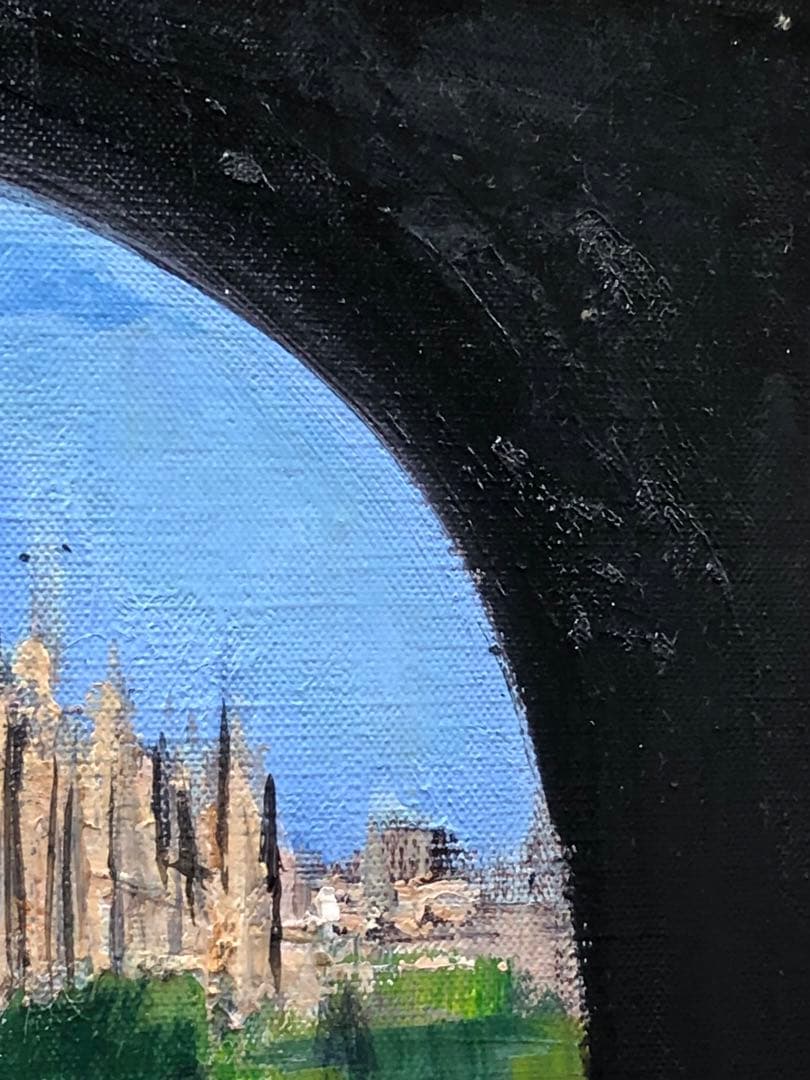 1970年　T.TOMIYA 頓宮隆輔　8号『スペイン　サン・マルティン橋』油彩