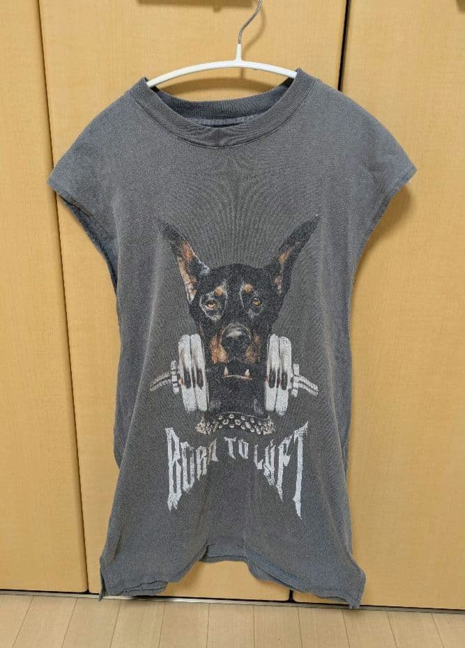 BORN TO LIFT 犬プリントタンクトップ XL