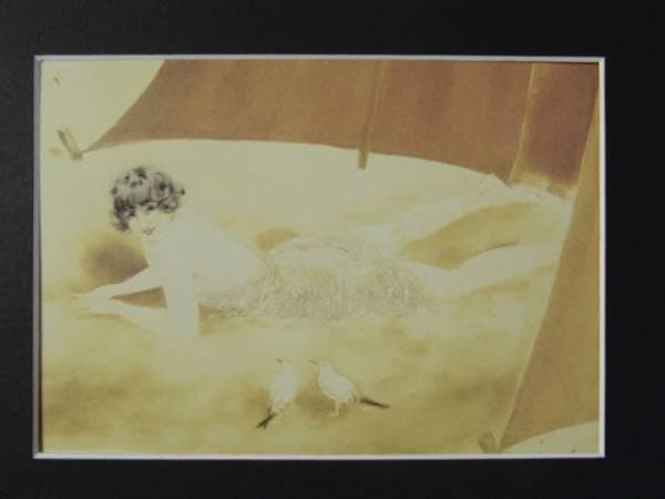 ルイ・イカール限定版・アールデコ/白い下着、希少な額装用画集より、新品高級額装付