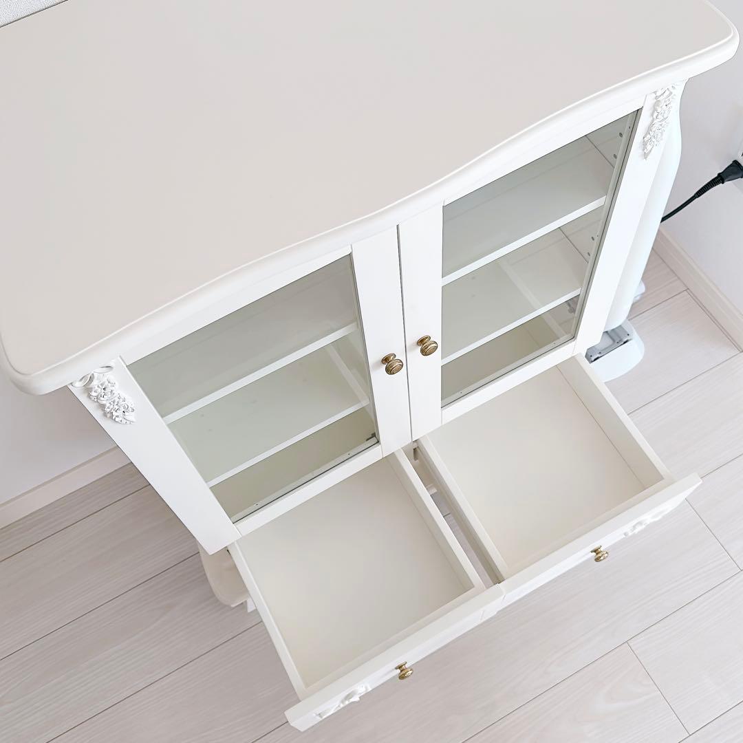 【本日まで〆】ココリボン ガラスキャビネット ホワイト