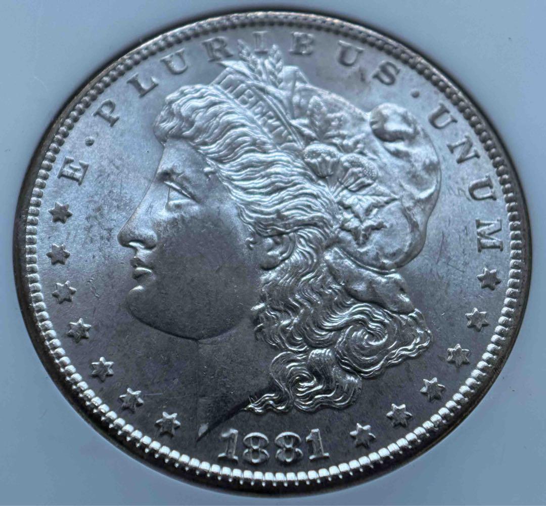 【1881-S アメリカ モルガンダラー銀貨】トーン NGC MS 65