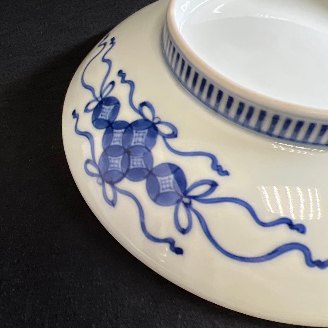 時代　色鍋島　八寸皿　塗木箱付　直径21㎝　東Y8-0109☆2Fタサオ