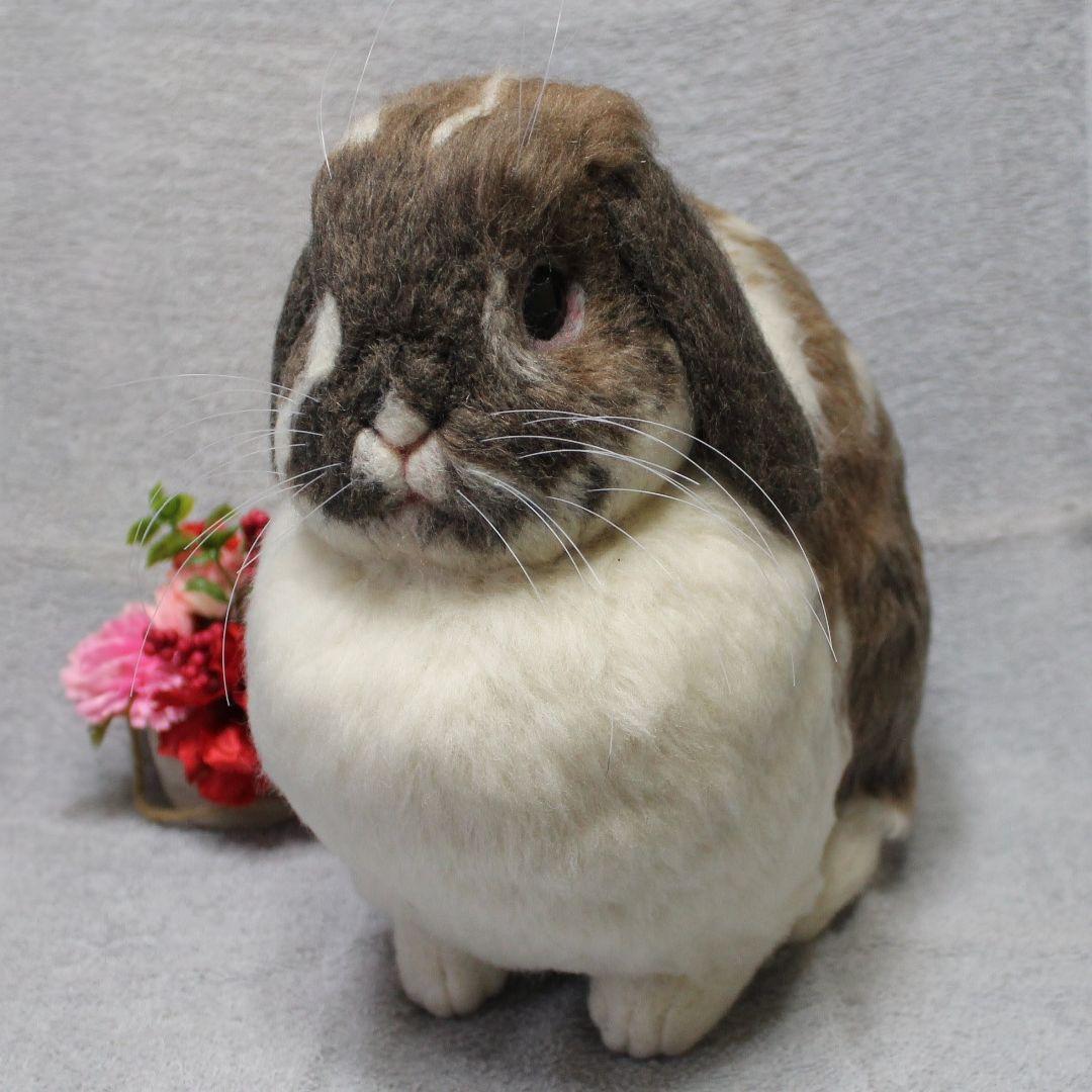 えみりさま確認用 羊毛フェルト オーダー「リアルで可愛いうさぎちゃん」ロップイヤ