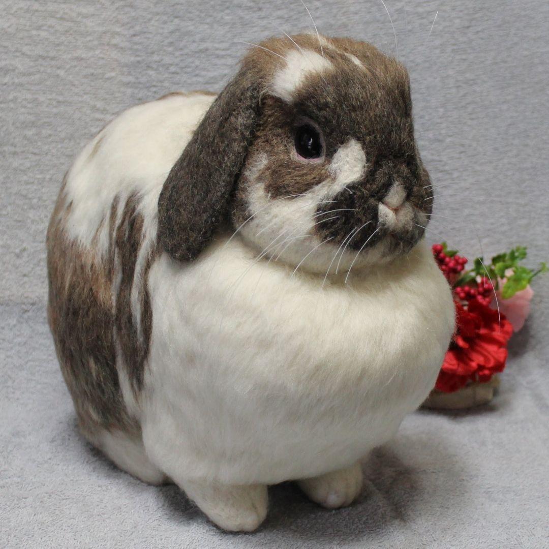 えみりさま確認用 羊毛フェルト オーダー「リアルで可愛いうさぎちゃん」ロップイヤ