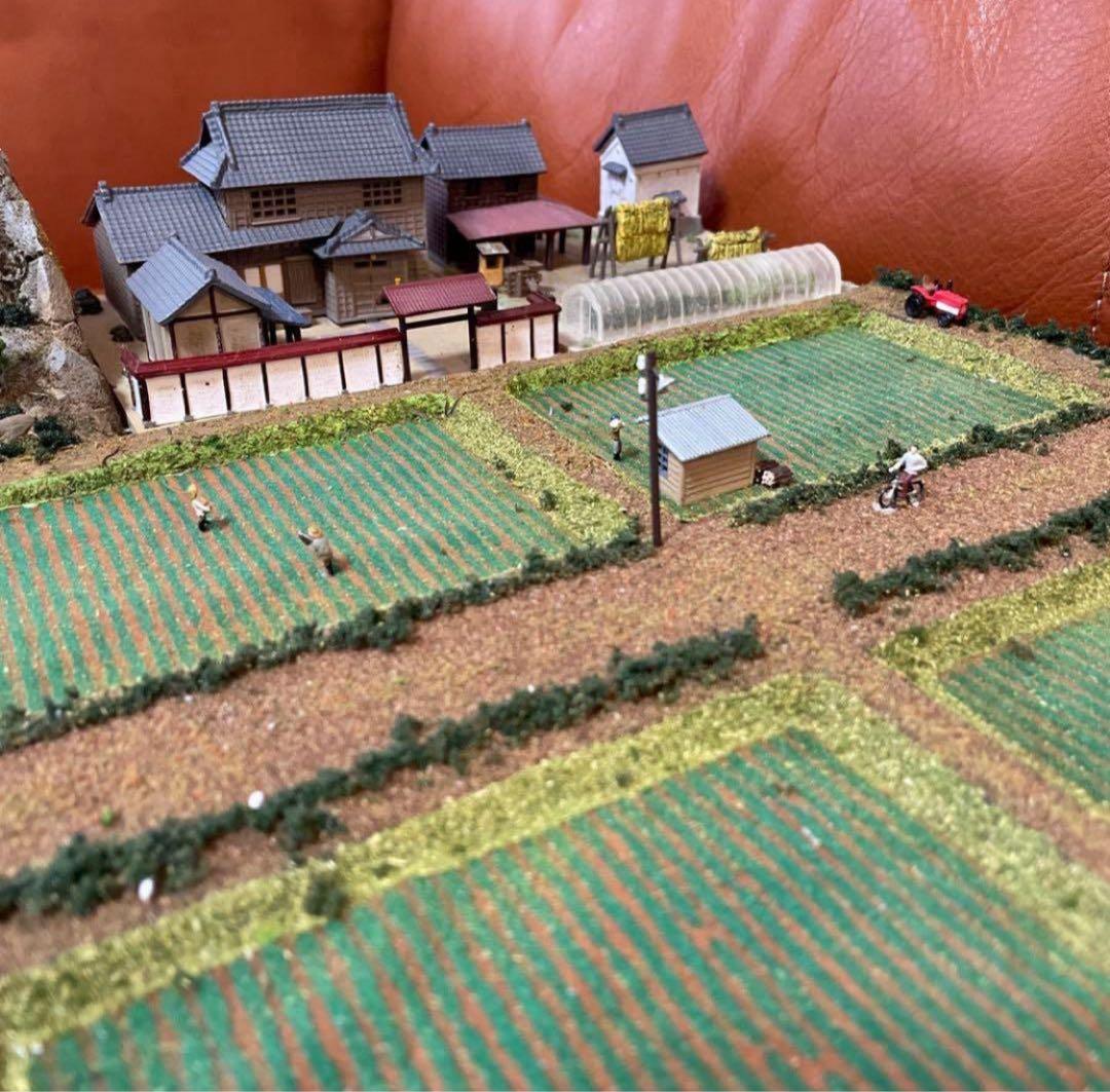 Nゲージ ジオラマ 田舎の風景　44cm×38cm