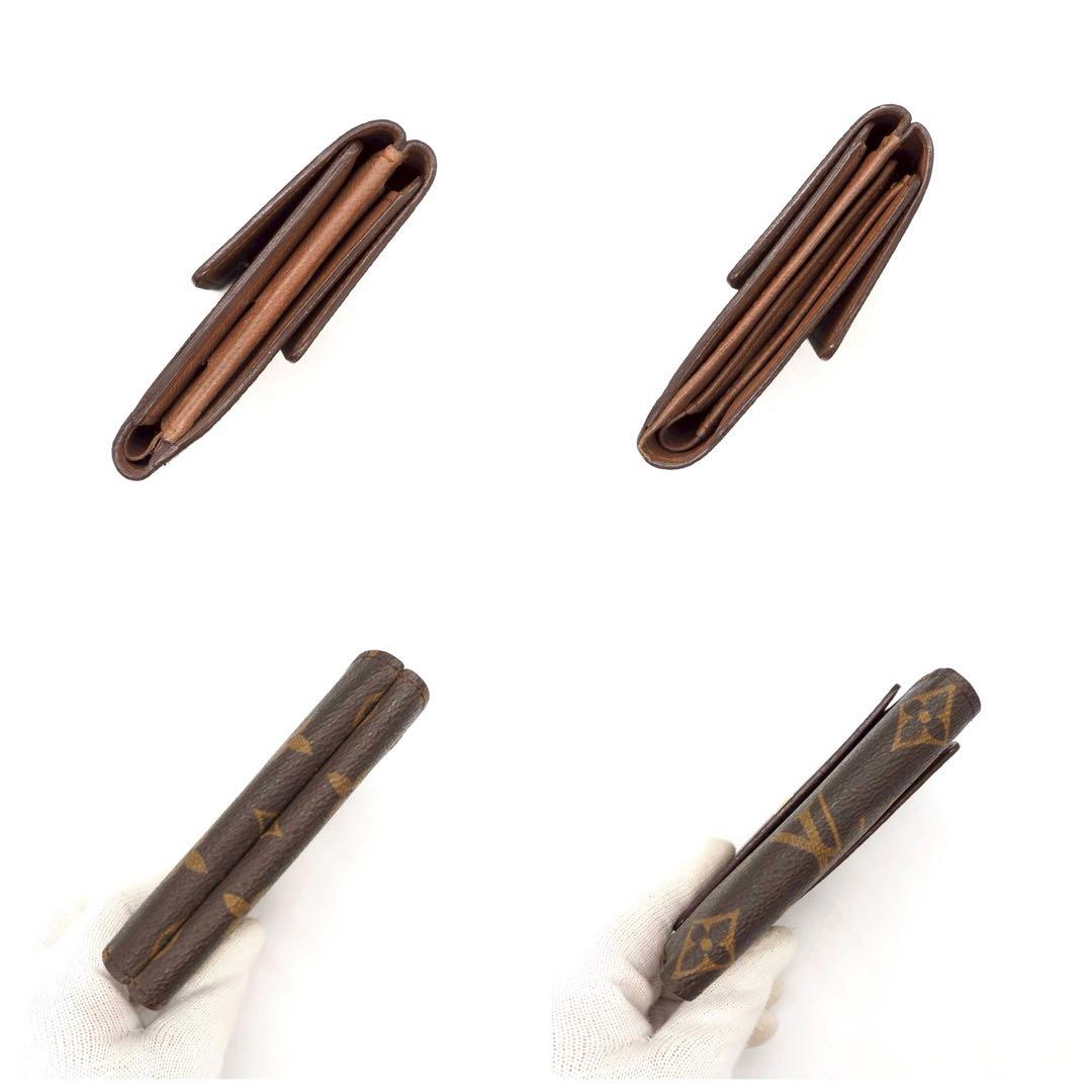 ルイヴィトン ポルトモネビエカルトクレディ モノグラム 三つ折り財布 ブラウン