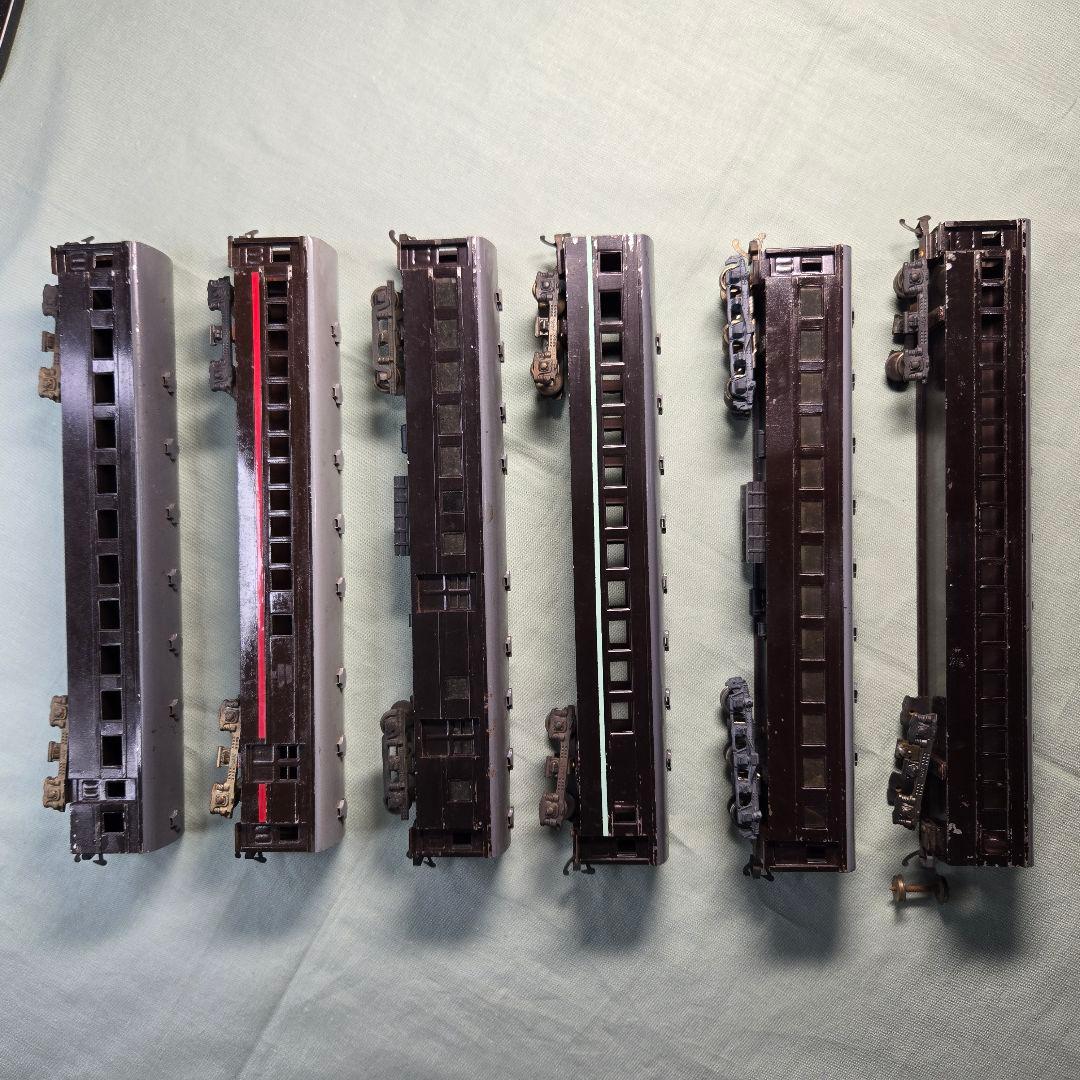 HO金属製客車6両(Aセット)。ジャンク品。