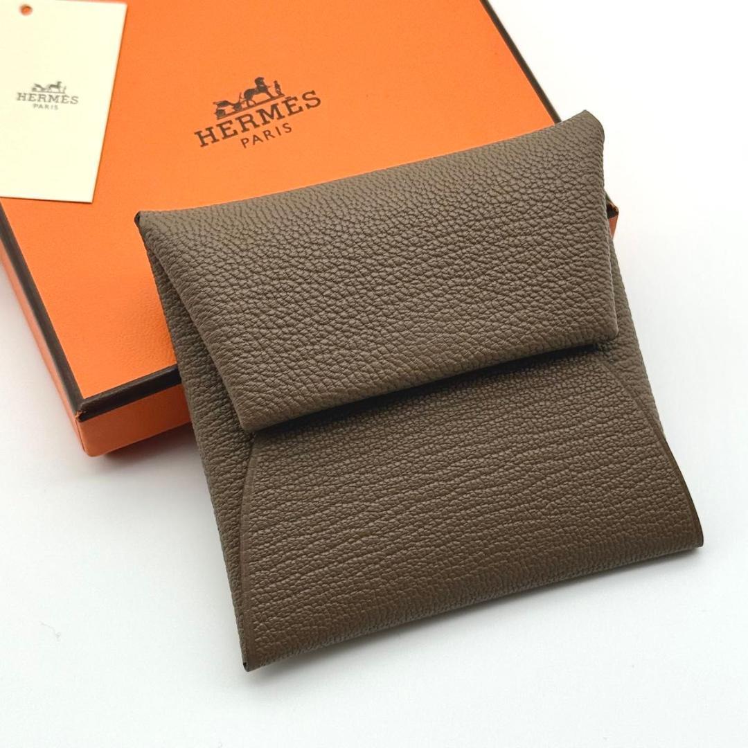 新品 HERMES バスティア ケース エトゥープ シェーブル 小銭入れ