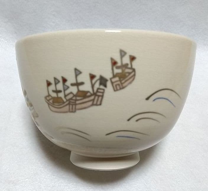茶道具 仁清写出島絵茶碗 利昇窯