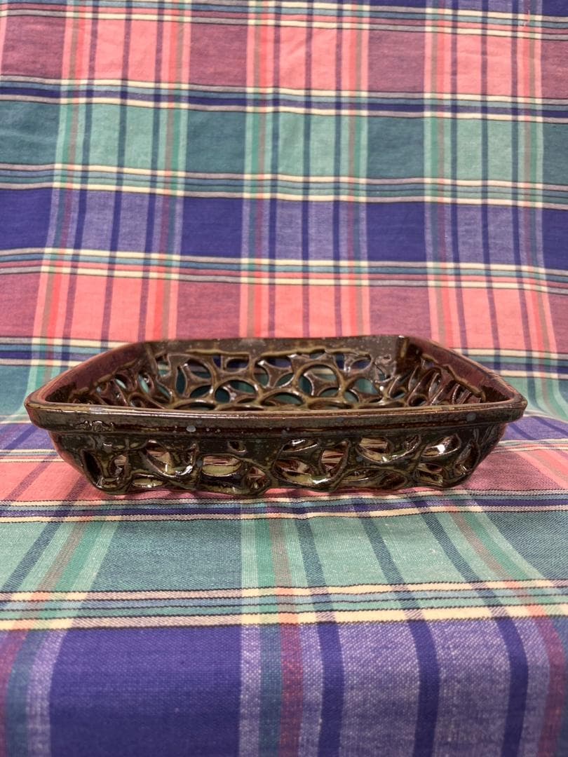 ☆値引き中☆常滑焼　陶房杉　角型-網目の大皿