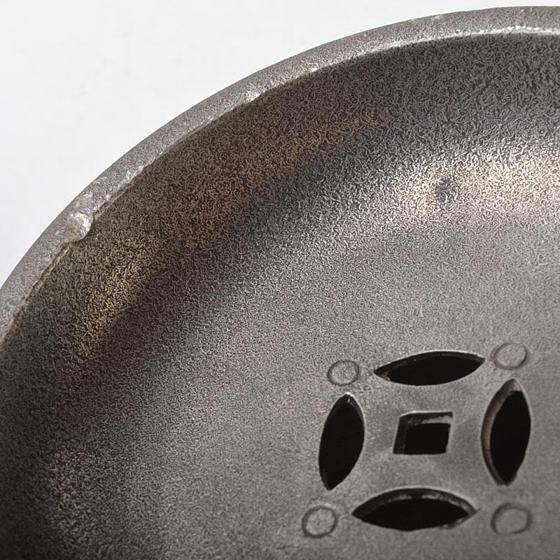 煎茶道具　 間村自造　錫製　文字文　茶こぼし　約269g　V　R7017