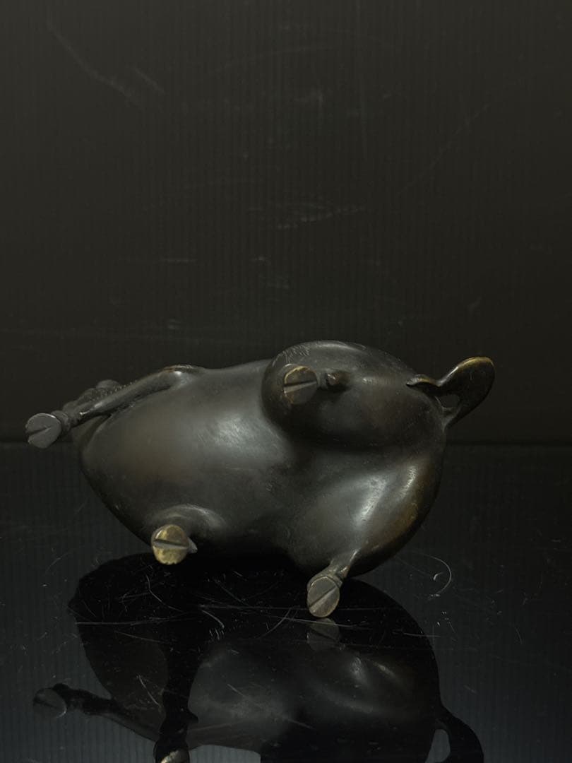 江戸期 古銅 極上 細密造形美 猪型 香炉