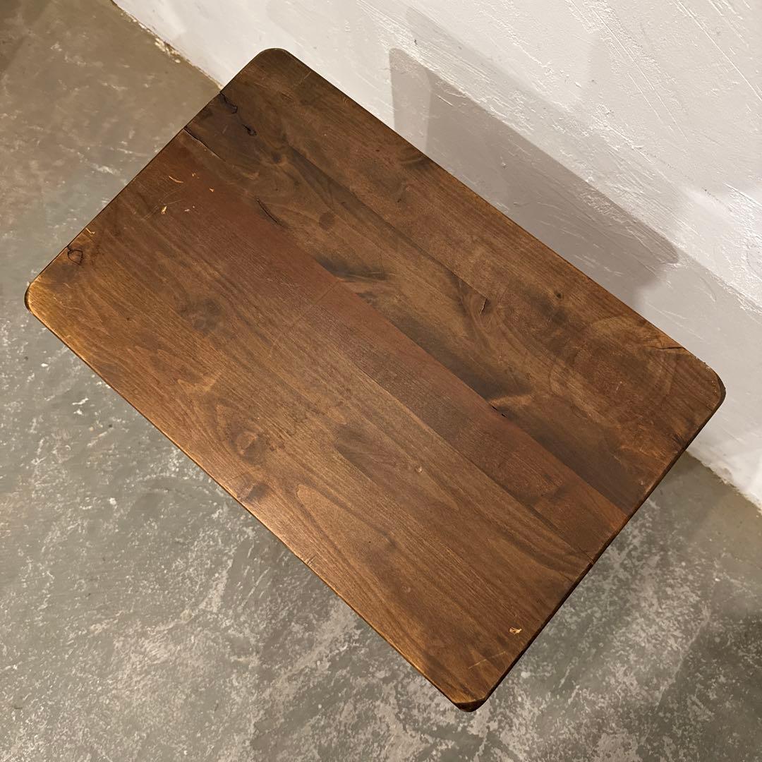 ヴィンテージ　木製サイドテーブル　2段引き出し付き